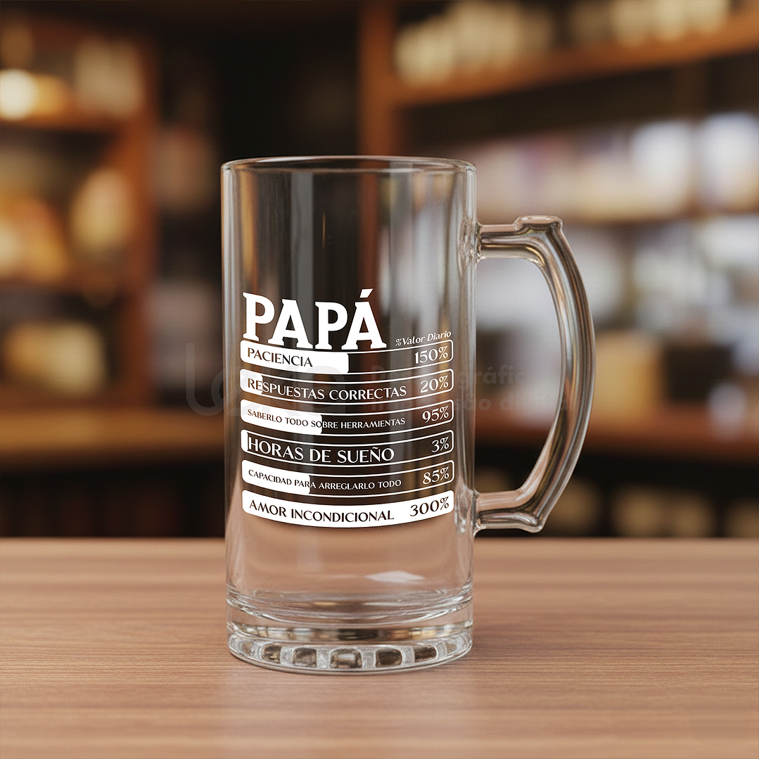 Factos Nutricionais do Pai - Caneca de Cerveja 450 ml  6