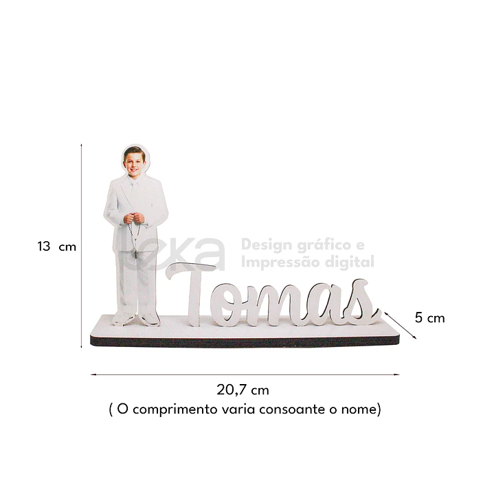 Figura Personalizada de Comunhão com Foto – Recordação Exclusiva em MDF 4