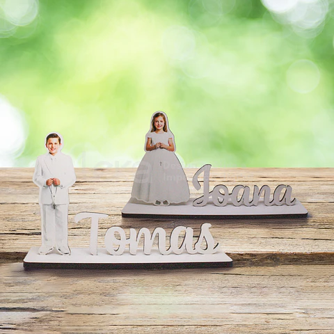 Figura de comunión personalizada con foto – Recuerdo exclusivo de MDF