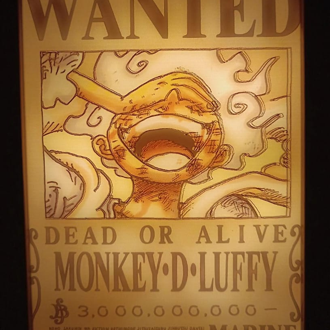 Cuadro Led Cartel Luffy Gear 5  3