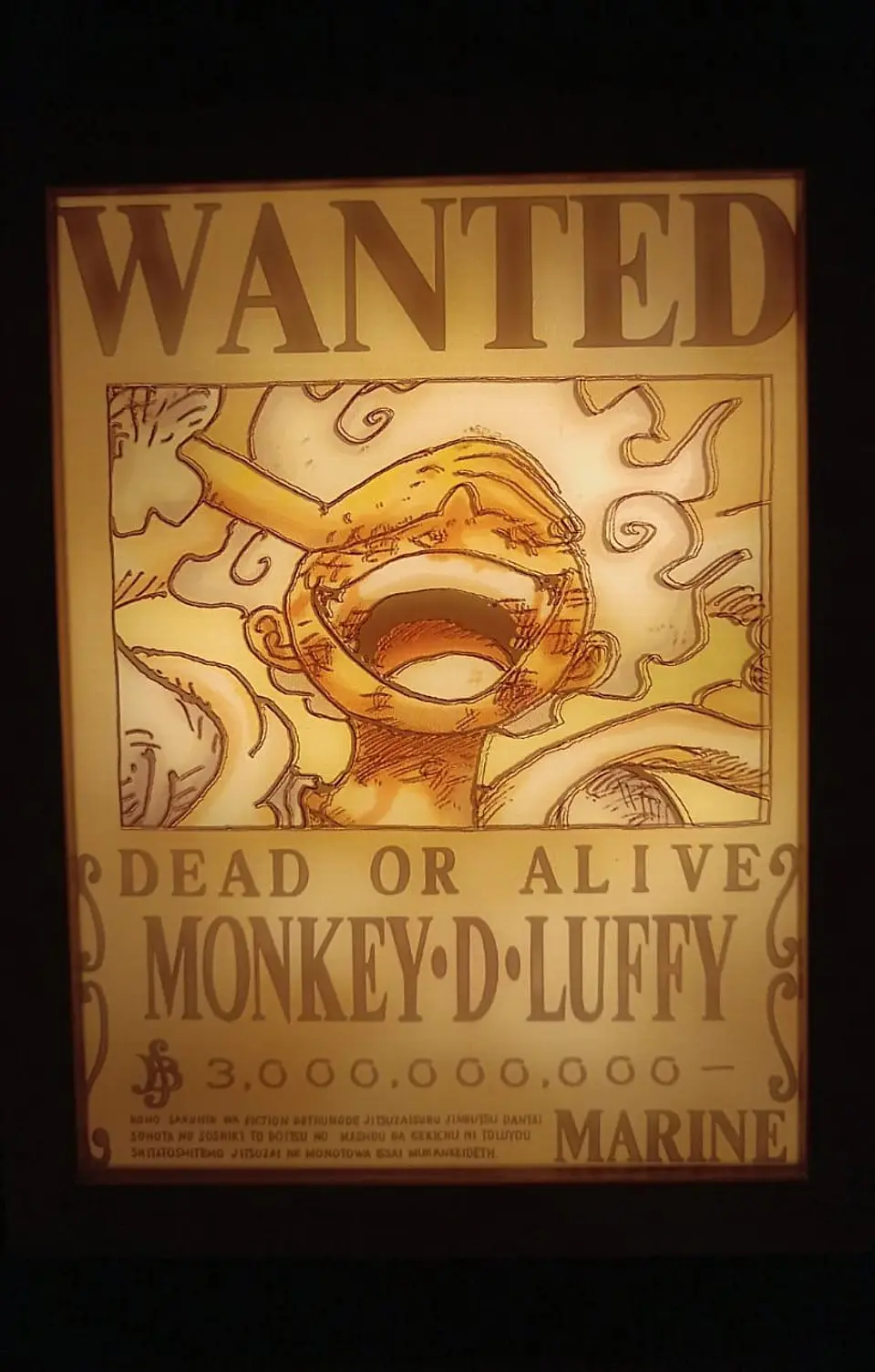 Cuadro Led Cartel Luffy Gear 5  3