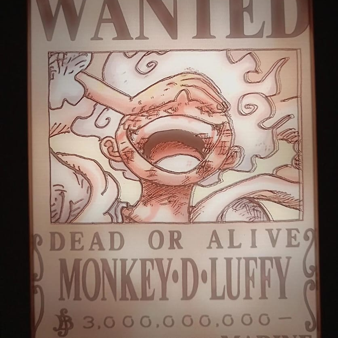 Cuadro Led Cartel Luffy Gear 5  4