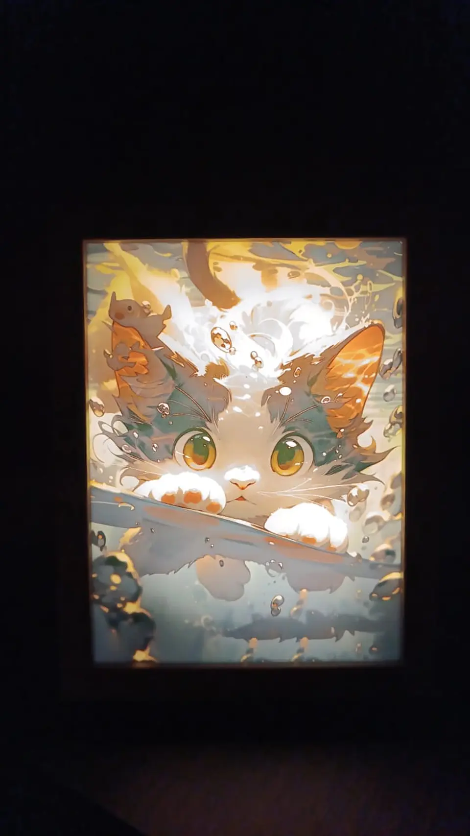 Cuadro Led Gatito 3