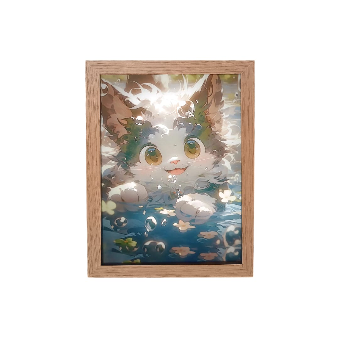 Cuadro Led Gato Feliz 2