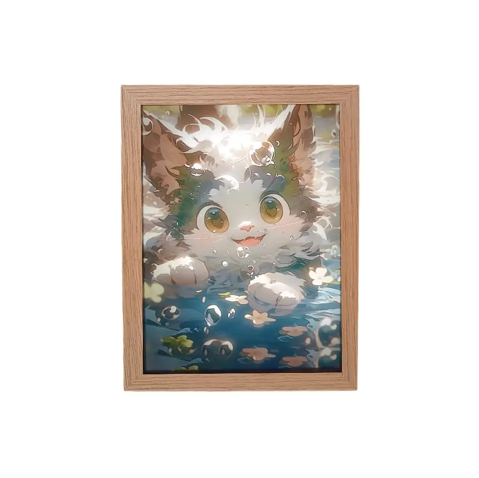 Cuadro Led Gato Feliz 2