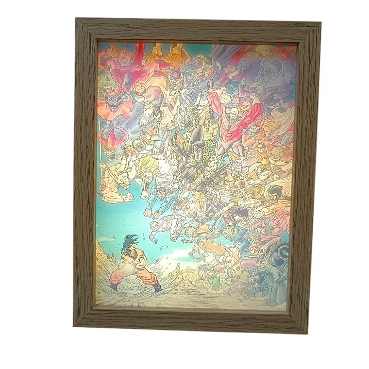 Cuadro Led Goku y varios personajes 3