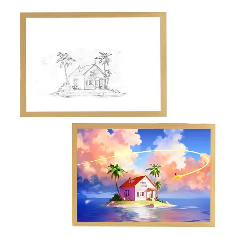 Cuadro Led Casa Dragon Ball kame House 1