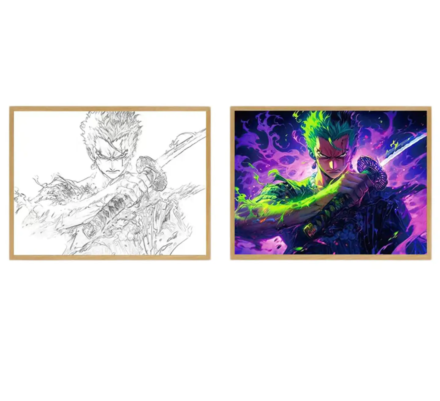 Cuadro Led Roronoa Zoro espada 1