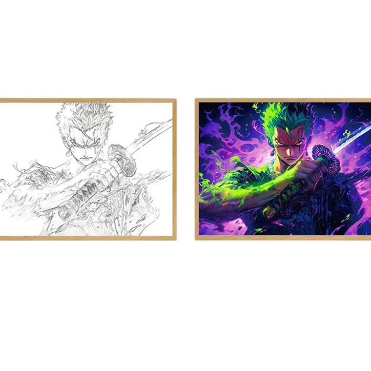 Cuadro Led Roronoa Zoro espada 1