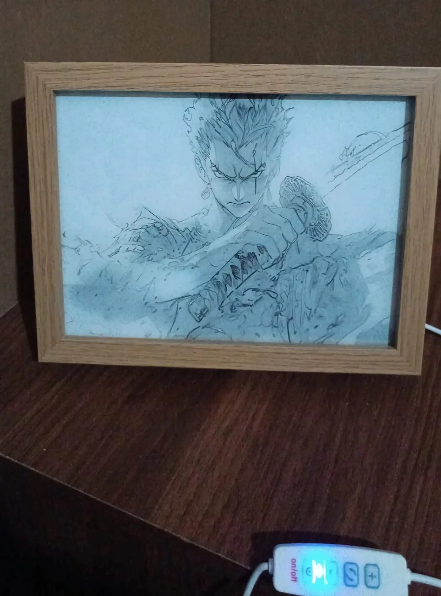 Cuadro Led Roronoa Zoro espada 2
