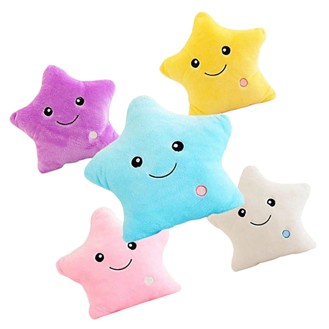 Cojin Luminoso de Felpa Forma de Estrella Blanca 2