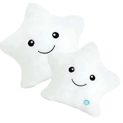 Cojin Luminoso de Felpa Forma de Estrella Blanca