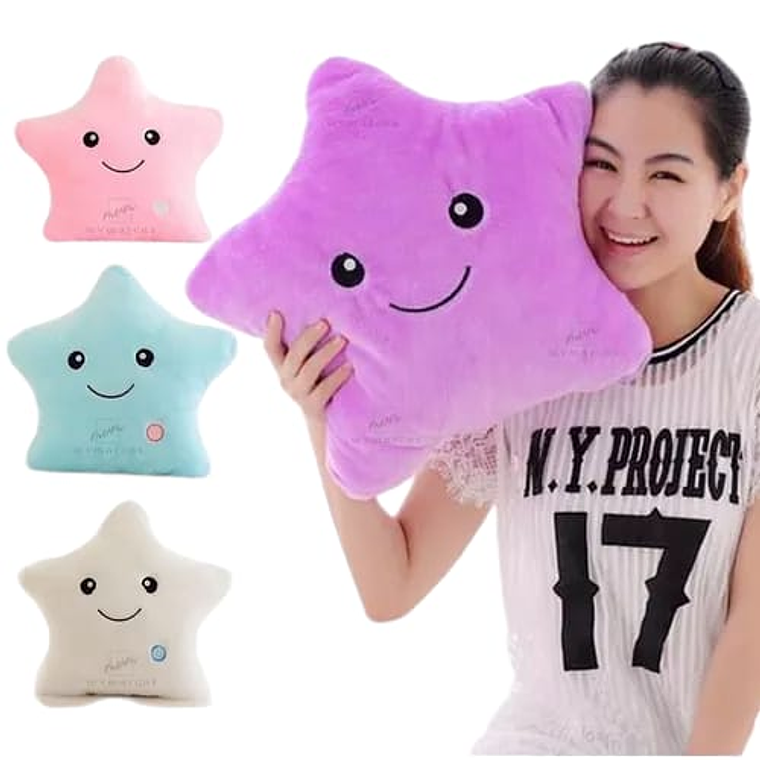 Cojin Luminoso de Felpa Forma de Estrella Blanca 7
