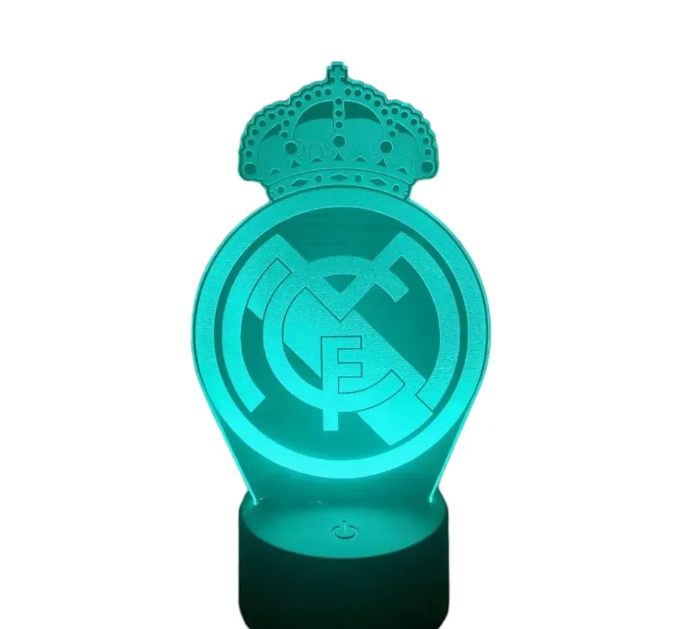 Lampara 3D Real Madrid de 7 colores 3