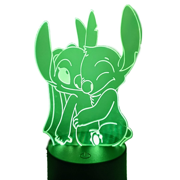 Lampara 3D Stitch Y Angel  7 colores 4