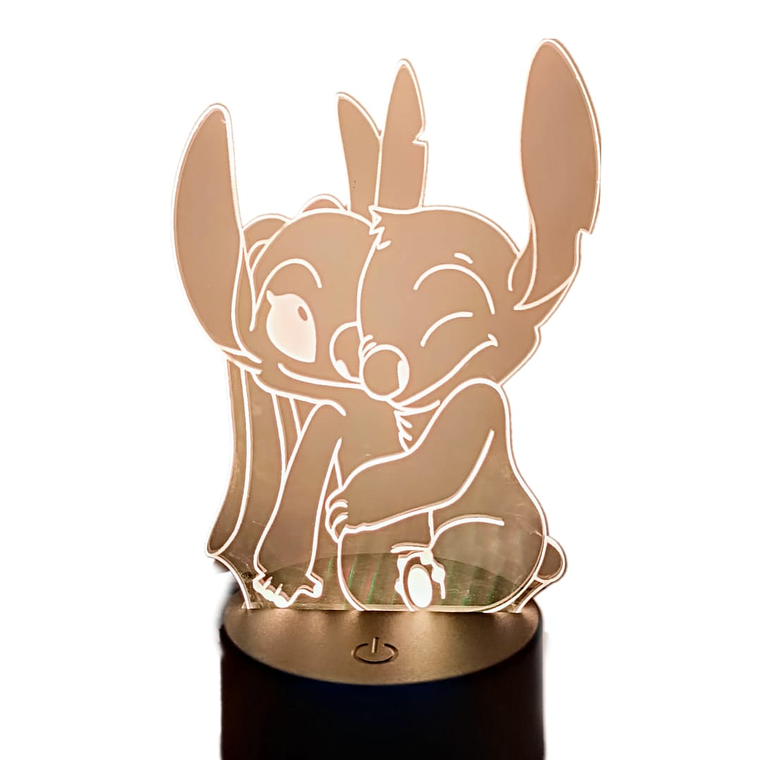 Lampara 3D Stitch Y Angel  7 colores 2