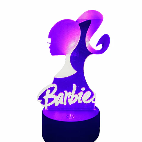 Lampara ilusión 3D Barbie de 7 colores