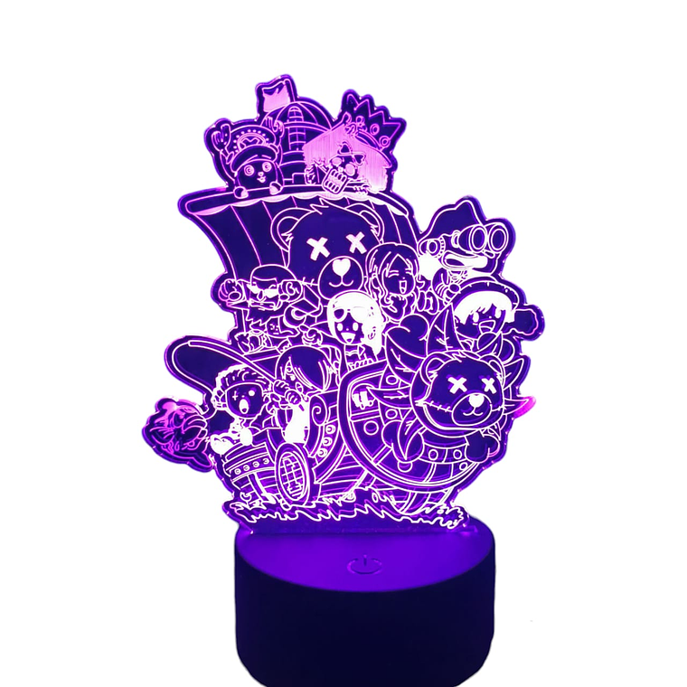 Lampara 3D Personajes One piece 7 colores 4