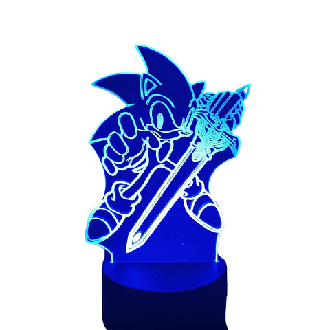 Lampara 3D Sonic de 7 colores