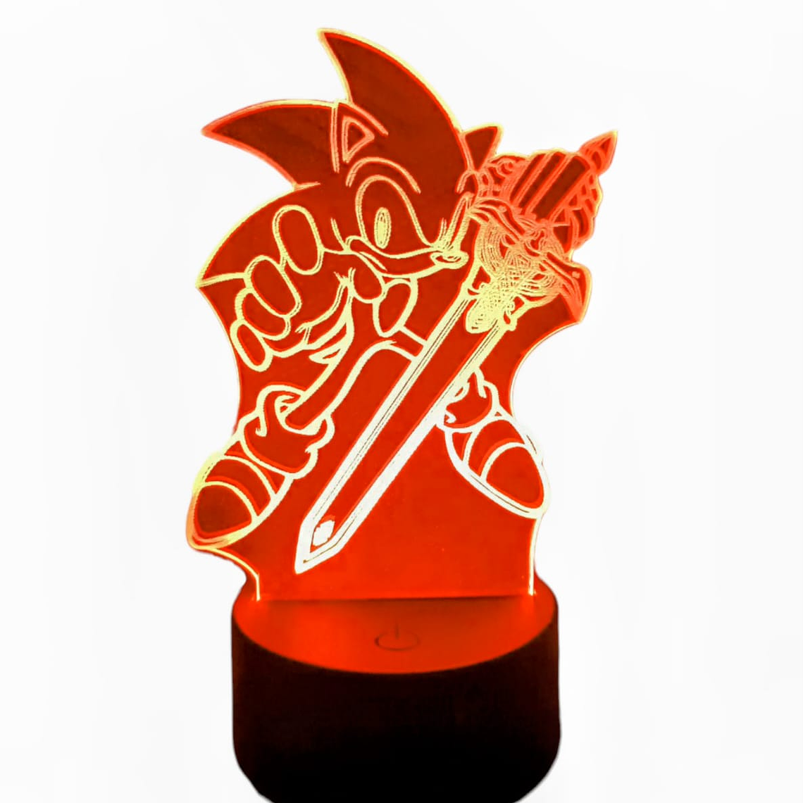 Lampara 3D Sonic de 7 colores 3