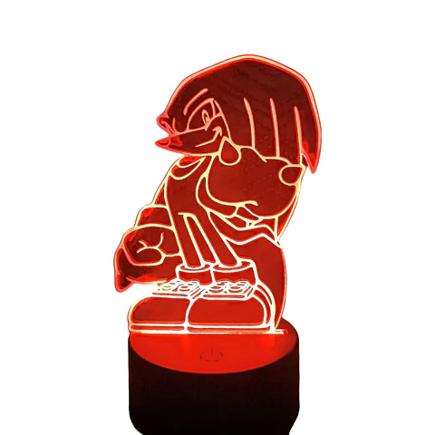 Lampara 3D Knuckles de sonic de 7 colores