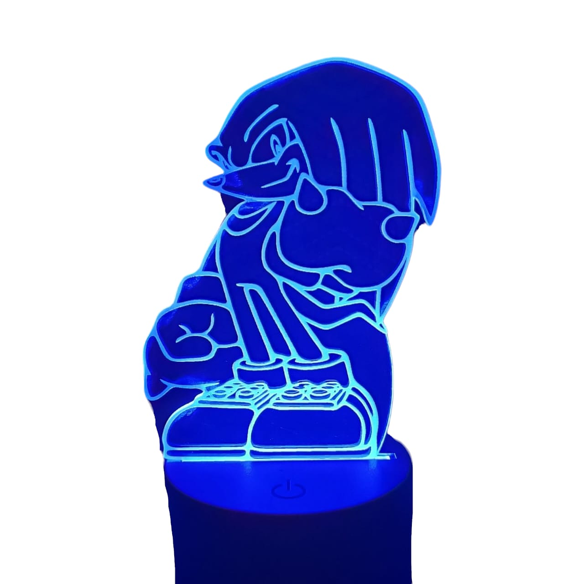 Lampara 3D Knuckles de sonic de 7 colores 3