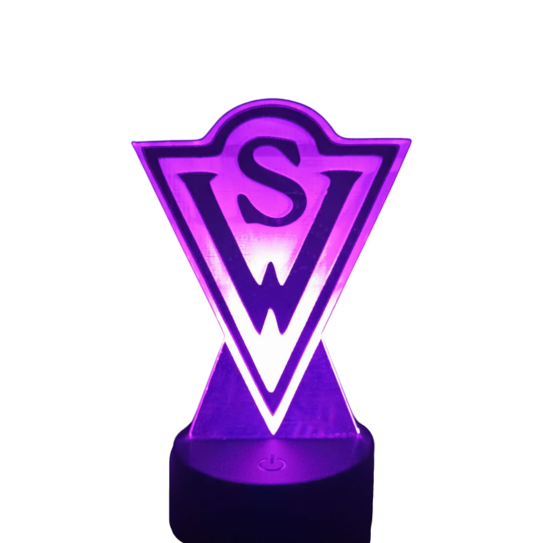 Lampara 3D Santiago Wanderers de 7 colores 3