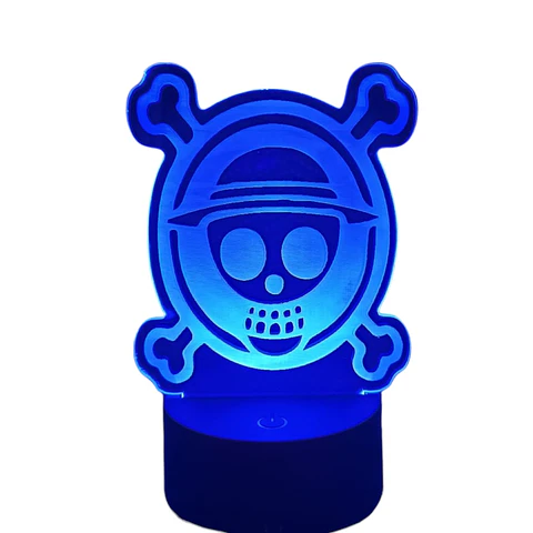 Lampara 3D Logo One Piece de 7 colore
