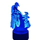Lampara 3D Moto Papá e Hijo de 7 colores - Miniatura 4
