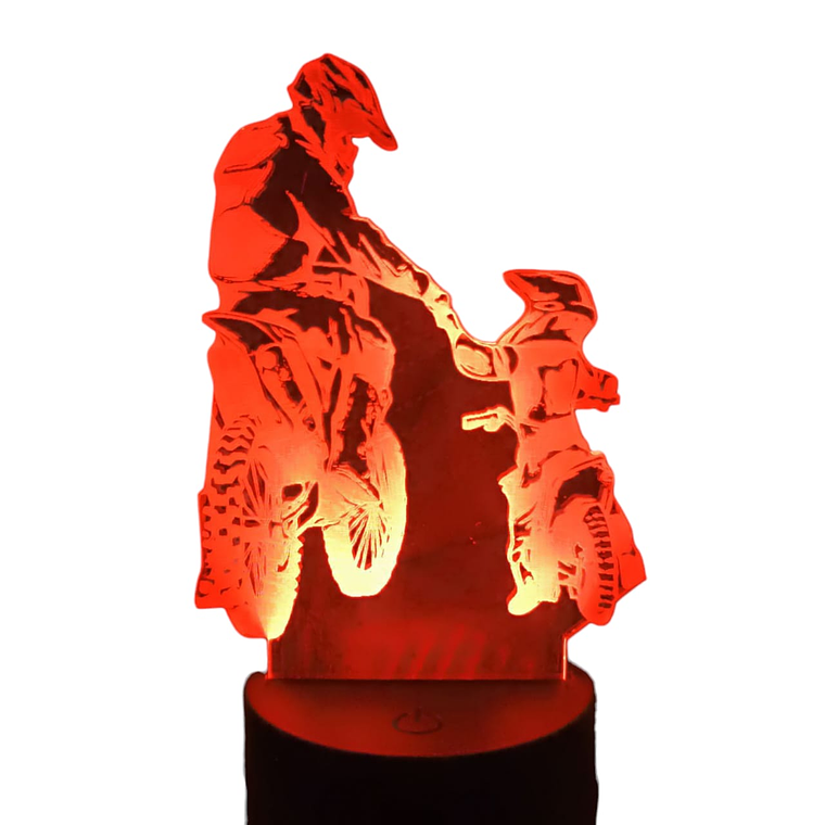 Lampara 3D Moto Papá e Hijo de 7 colores 1
