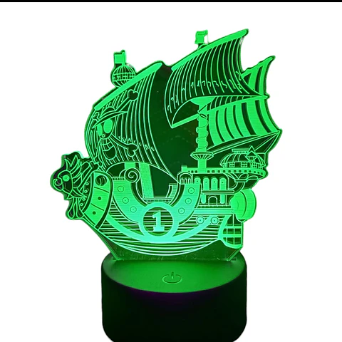 Lampara 3D Barco One Piece de 7 colores