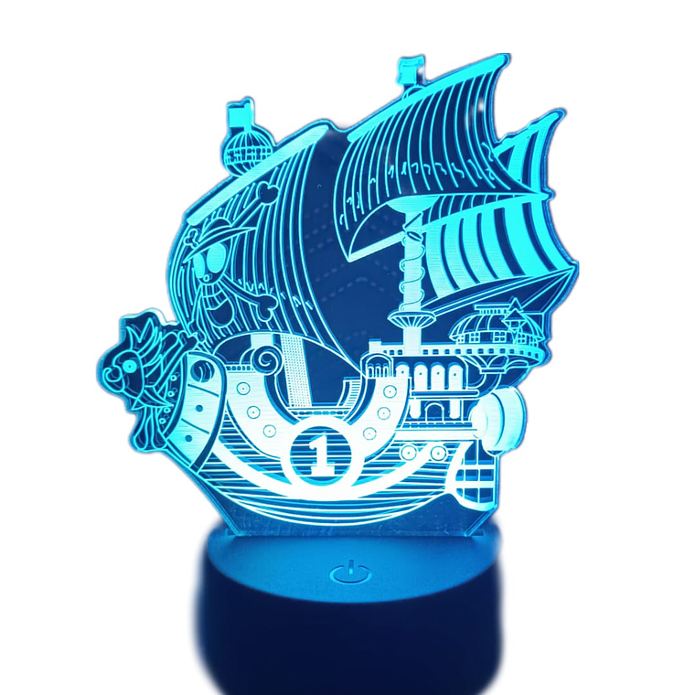 Lampara 3D Barco One Piece de 7 colores 2