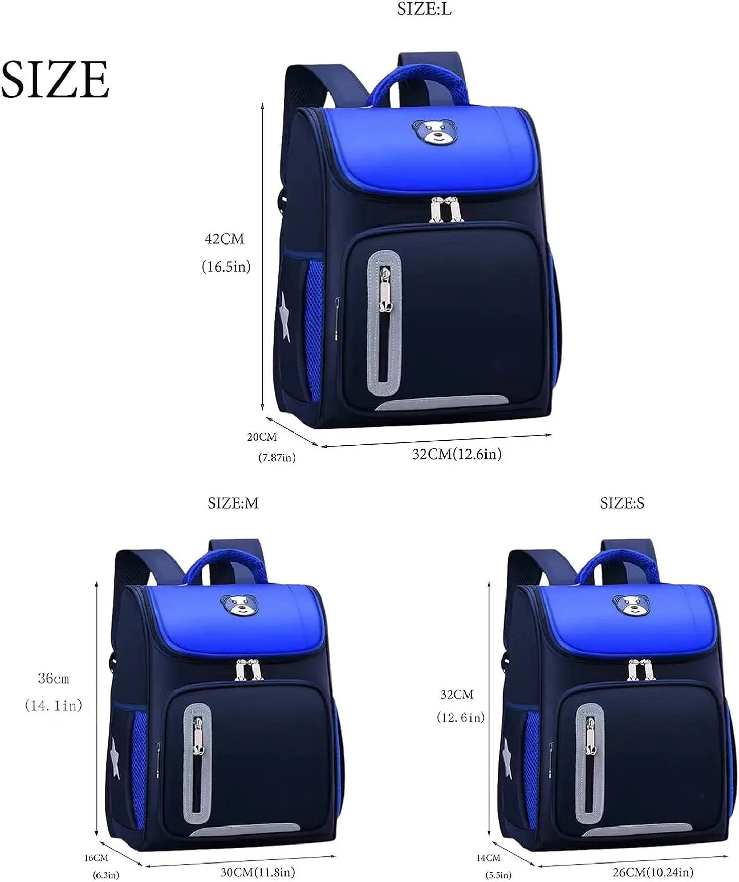 Mochila Escolar Azul Ligera para Niño 2