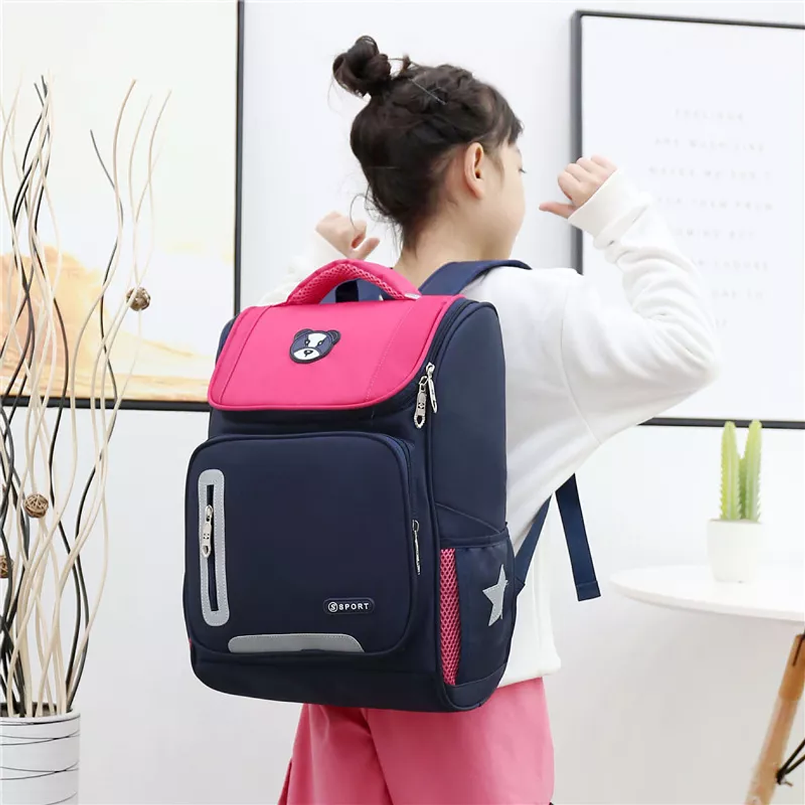 Mochila Escolar Rosada Ligera para Niña 3