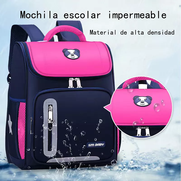 Mochila Escolar Rosada Ligera para Niña 2