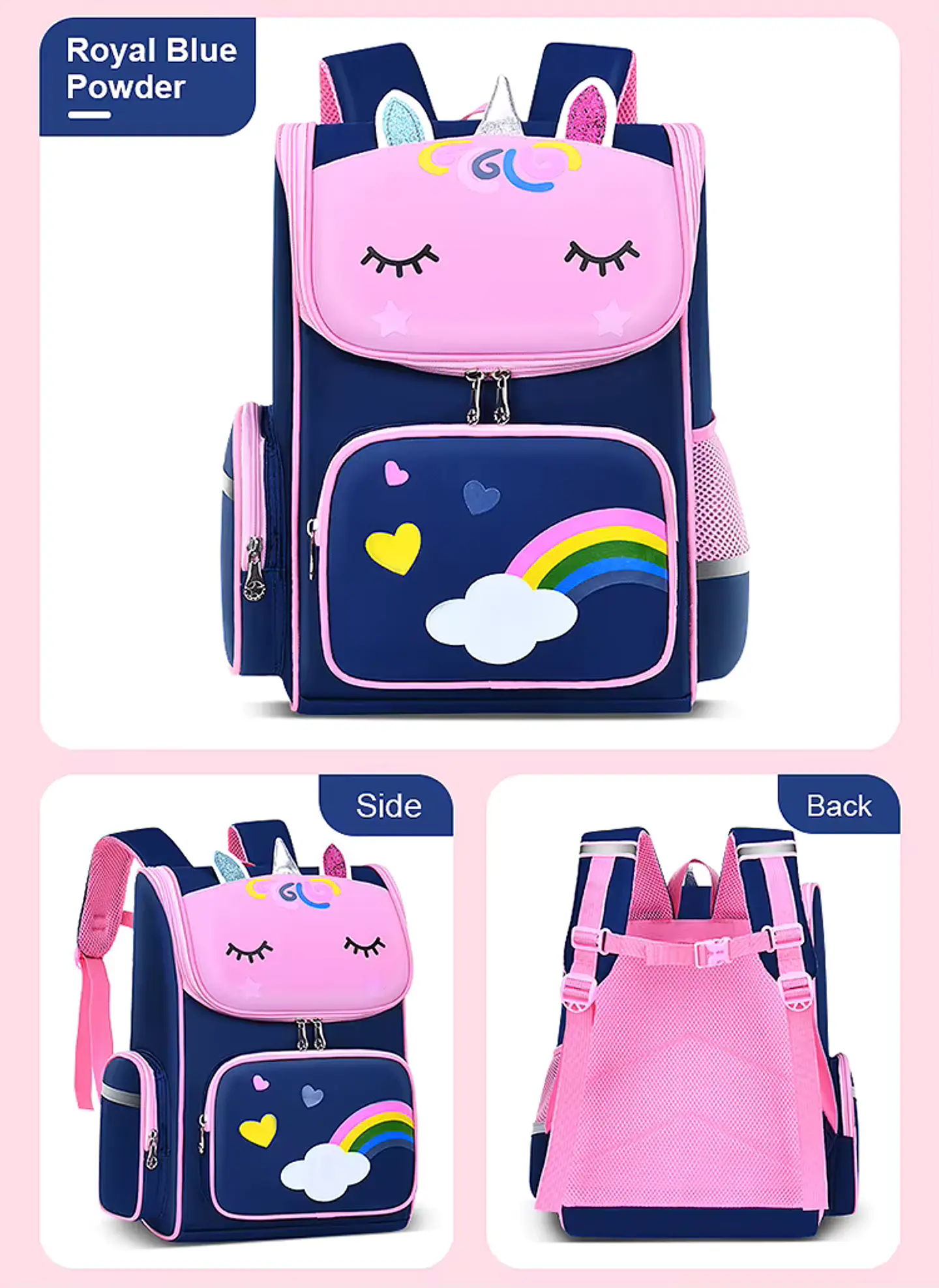 Mochila unicornio azul 2