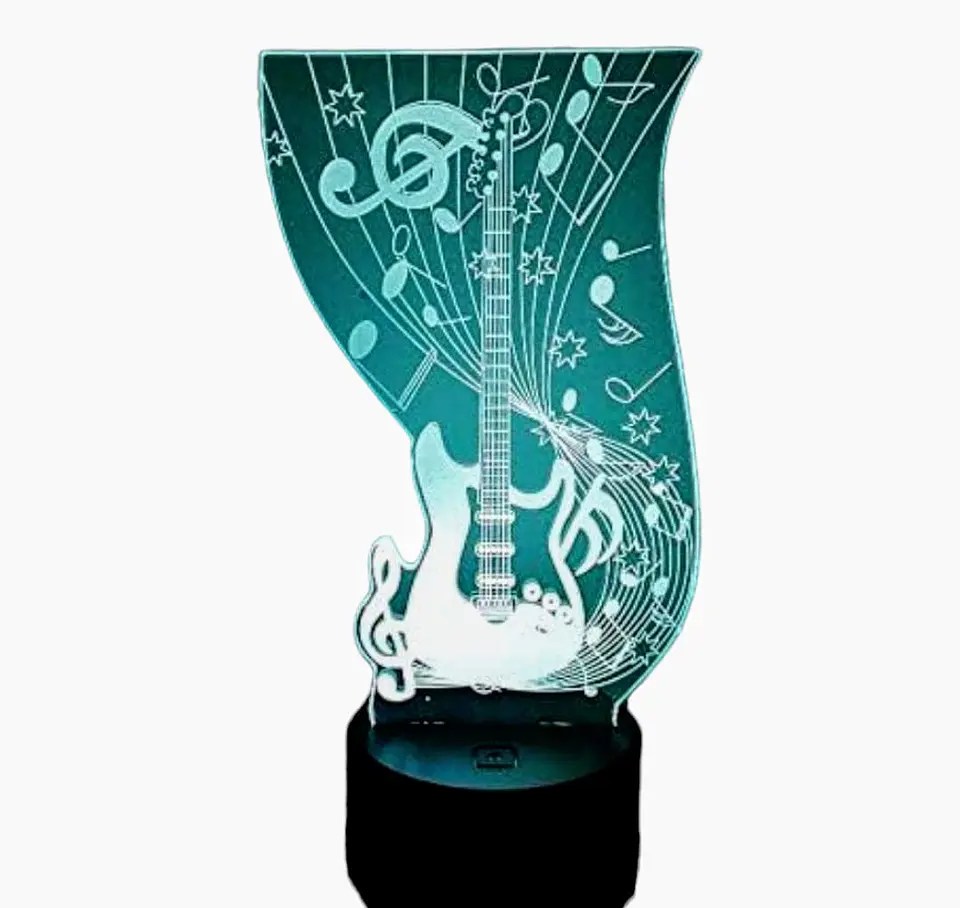 Lampara 3D Guitarra Electrica de 7 colores 4