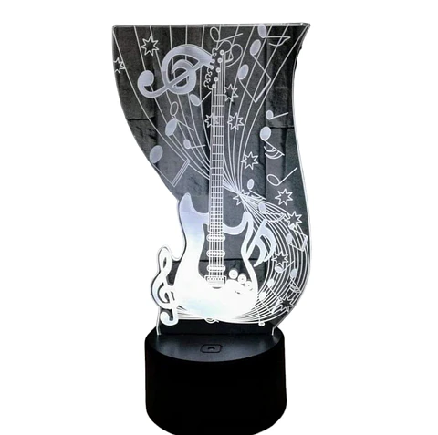 Lampara 3D Guitarra Electrica de 7 colores