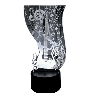 Lampara 3D Guitarra Electrica de 7 colores