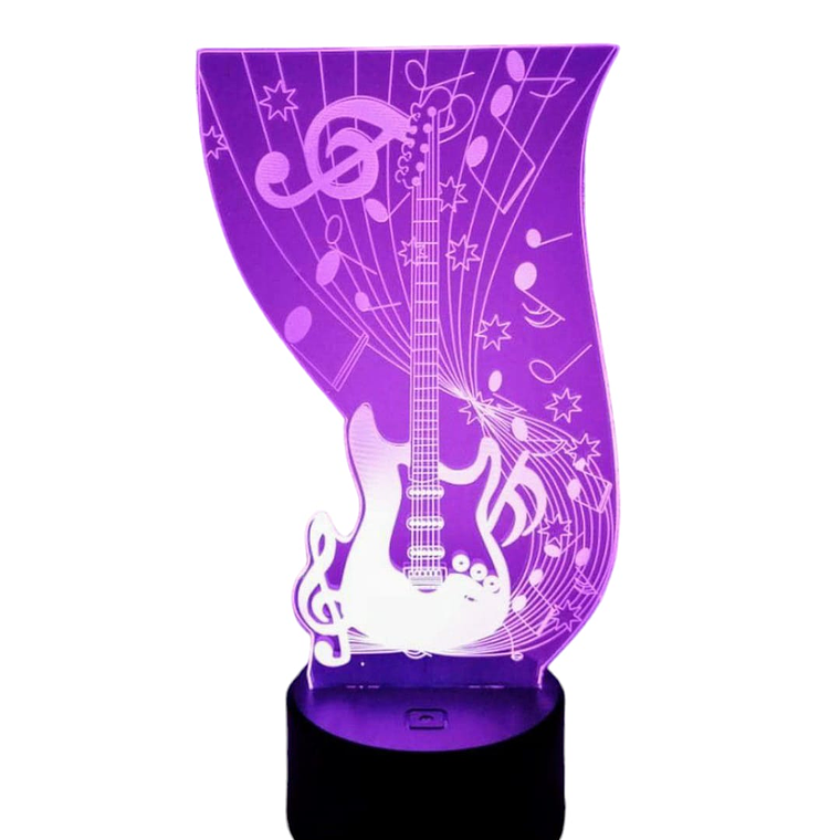 Lampara 3D Guitarra Electrica de 7 colores 3