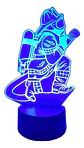 Lampara 3D Bombero de 7 colores - Miniatura 4