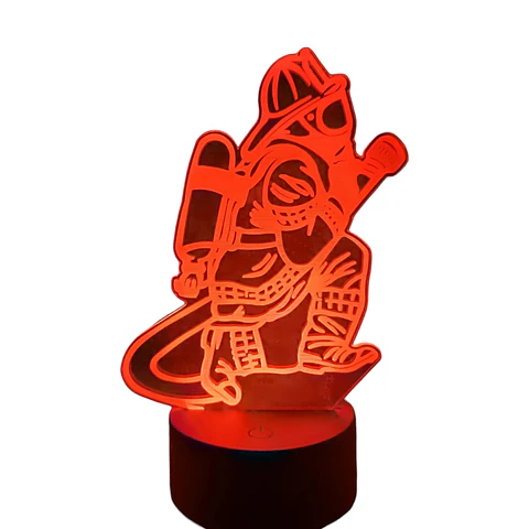 Lampara 3D Bombero de 7 colores
