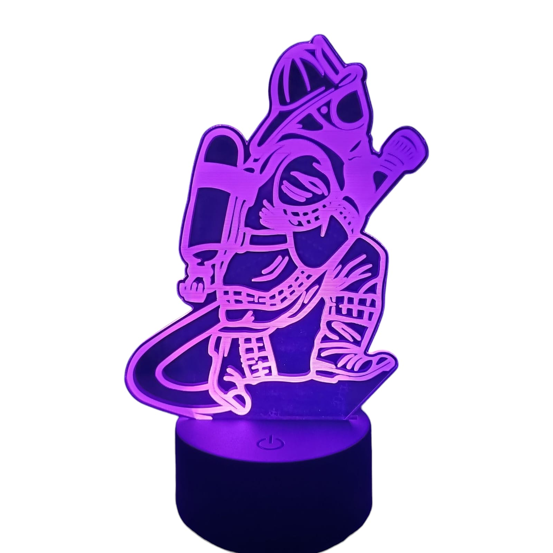 Lampara 3D Bombero de 7 colores 2