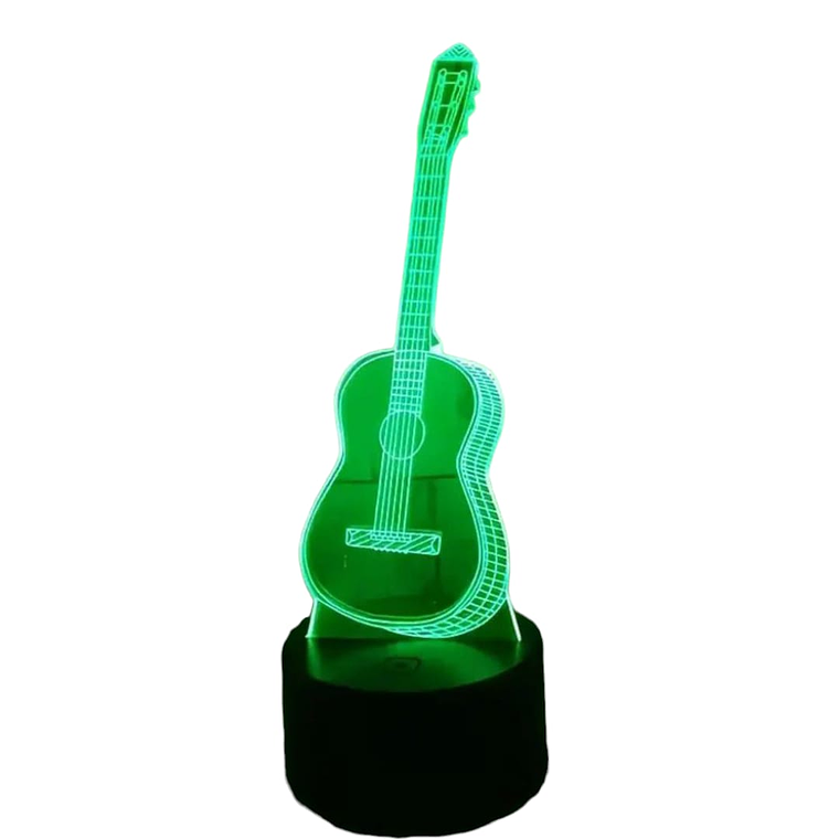 Lampara ilusión 3D Guitarra de 7 colores 1