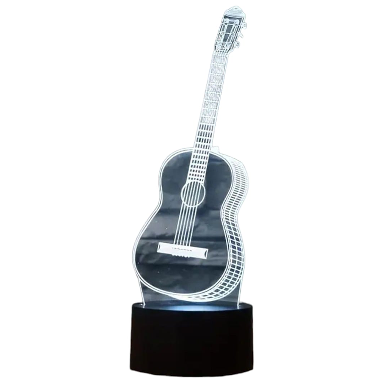 Lampara ilusión 3D Guitarra de 7 colores 3