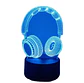 Lampara 3D Audífonos Gamers de 7 colores - Miniatura 4