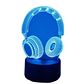 Lampara 3D Audífonos Gamers de 7 colores - Miniatura 4