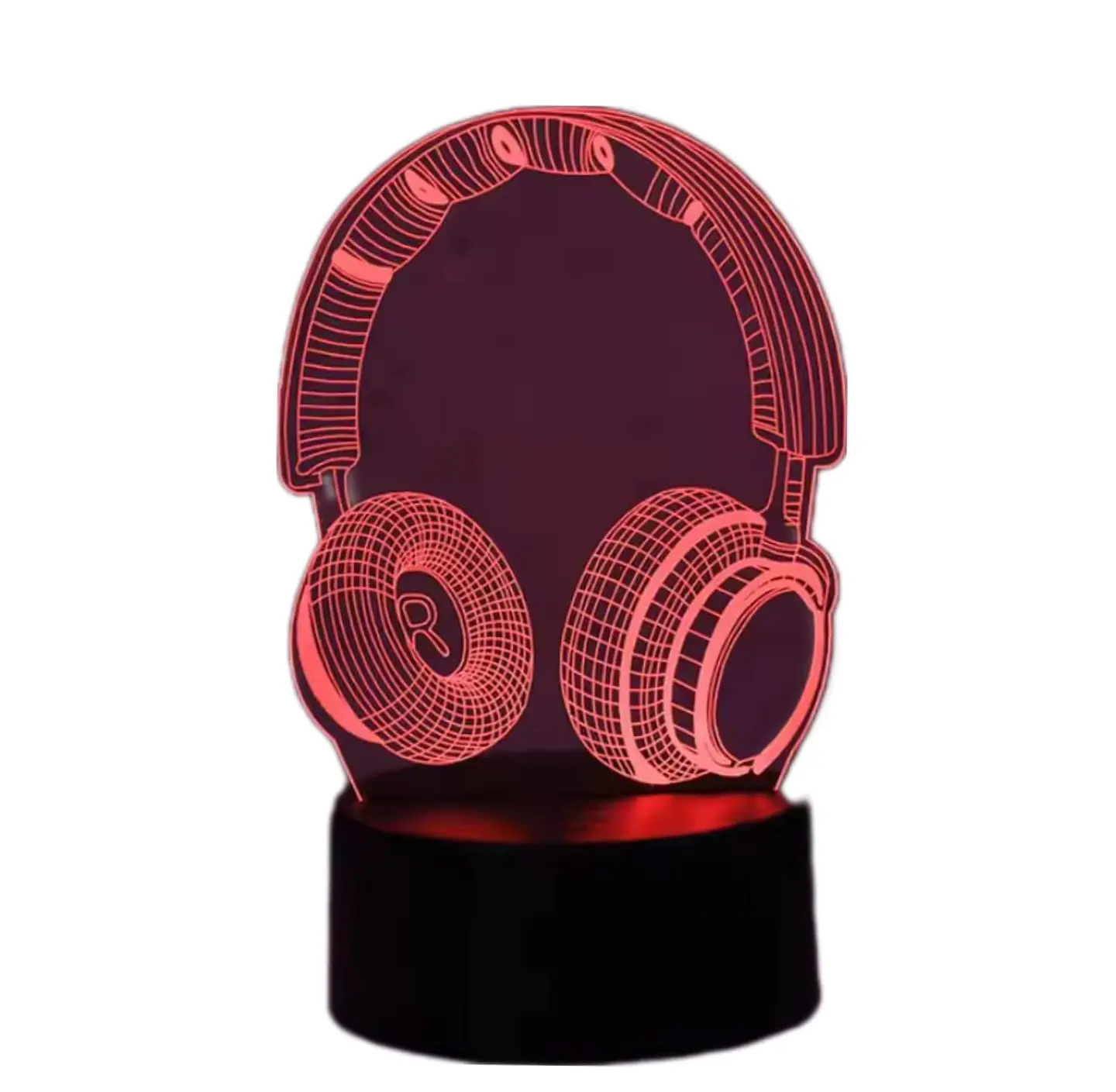 Lampara 3D Audífonos Gamers de 7 colores 2