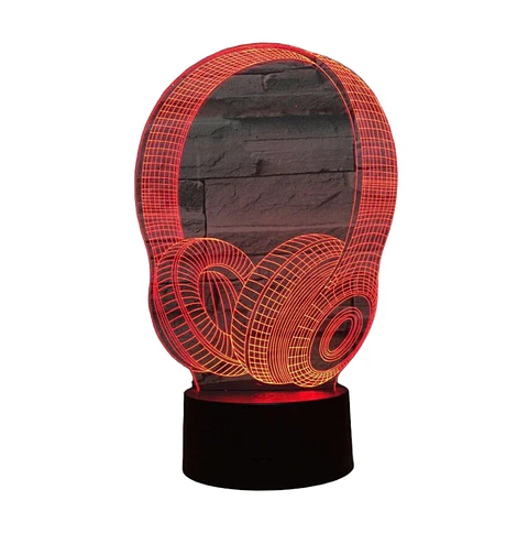 Lampara 3D Audífonos de 7 colores