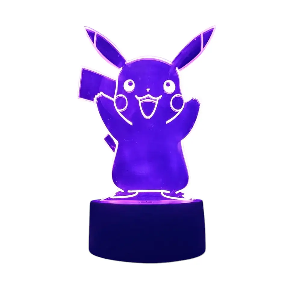 Lampara 3D Pikachu de 7 colores 1